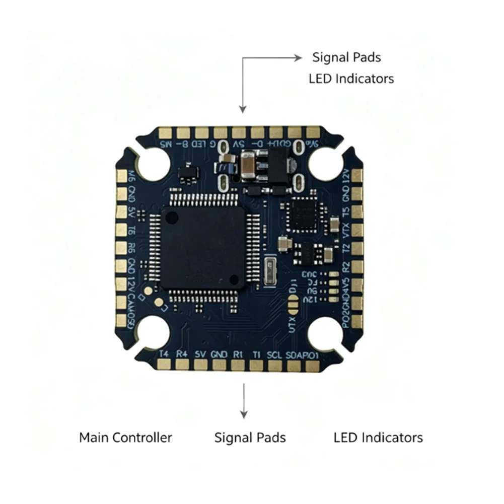 2.4G Integrated Gyro Flight Controller for FPV Racing Drones Supports 3inch to 7inch Frame Sizes 8.4V-25.2V Range