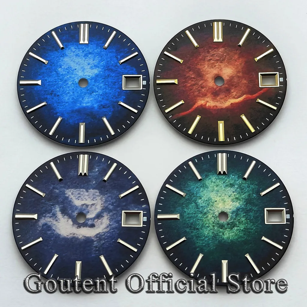 

Goutent 28,5 мм стерильный циферблат часов, детали для циферблата, подходят для автоматического механизма NH34 NH35