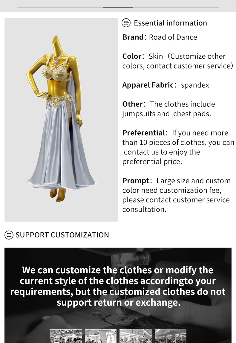 Kleid für orientalischen Tanz, Bauchtanzkostüm, Damen-Tanzkleidung, langer Rock 2026, Mädchen-Übungskleidung, Bühnen-Abendkorsett, Karnevalskostüm – Detail 3