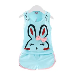 New Summer Baby Clothes Children Sleepwear Girls Cute Vest Shorts 2Pcs/Set Toddler Casual Costume Infant Pajamas Kids Tracksuits