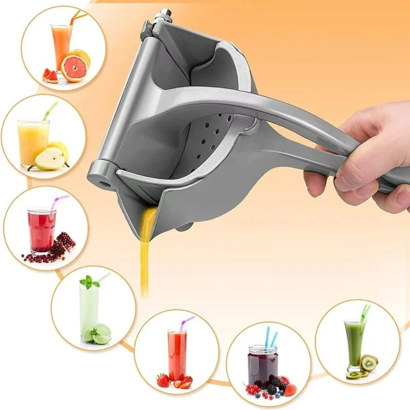 Manual Food Processor, Squeeze Lemon Detachable Citrus Juicer, Heavy Duty Premium Metal Alloy Fruit Extractor, Kitchen Gadget