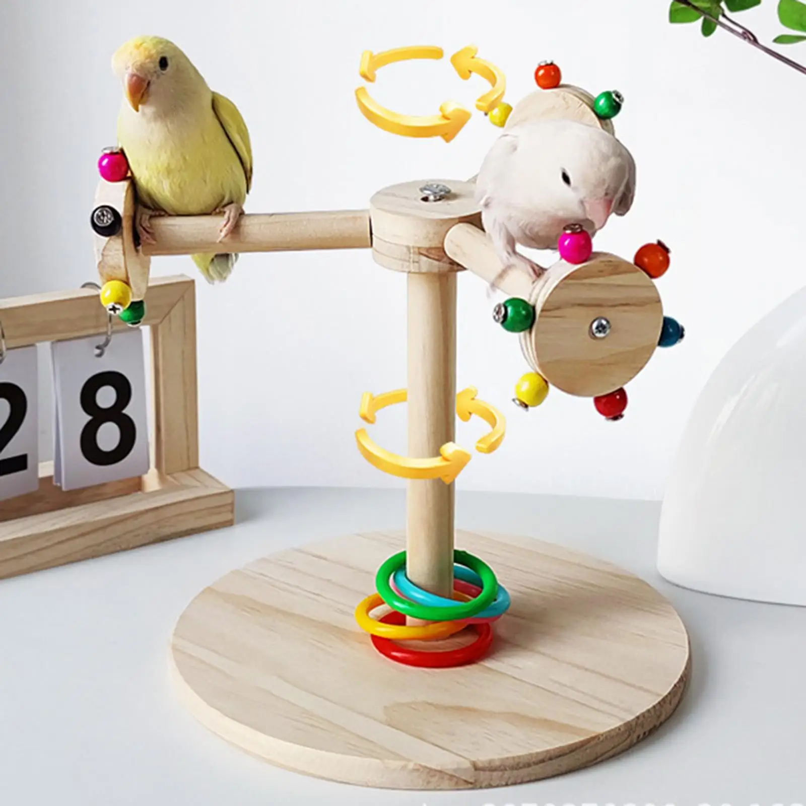 

Parrots Perches Exercise Toy Accessory Rotating Bird Perch Toy Bird Stand for Cockatiels Conures Cockatoo Finches Lovebirds