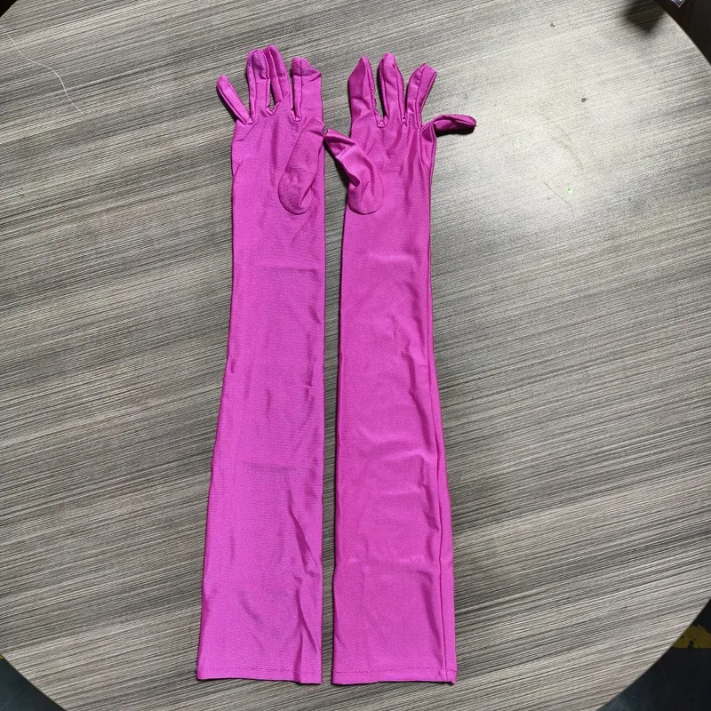 53 سنتيمتر النساء دنة قفازات طويلة متعدد الألوان الأزرق الداكن الصلبة مرحلة الأداء حفلة تنكرية تأثيري أوبرا تنفس