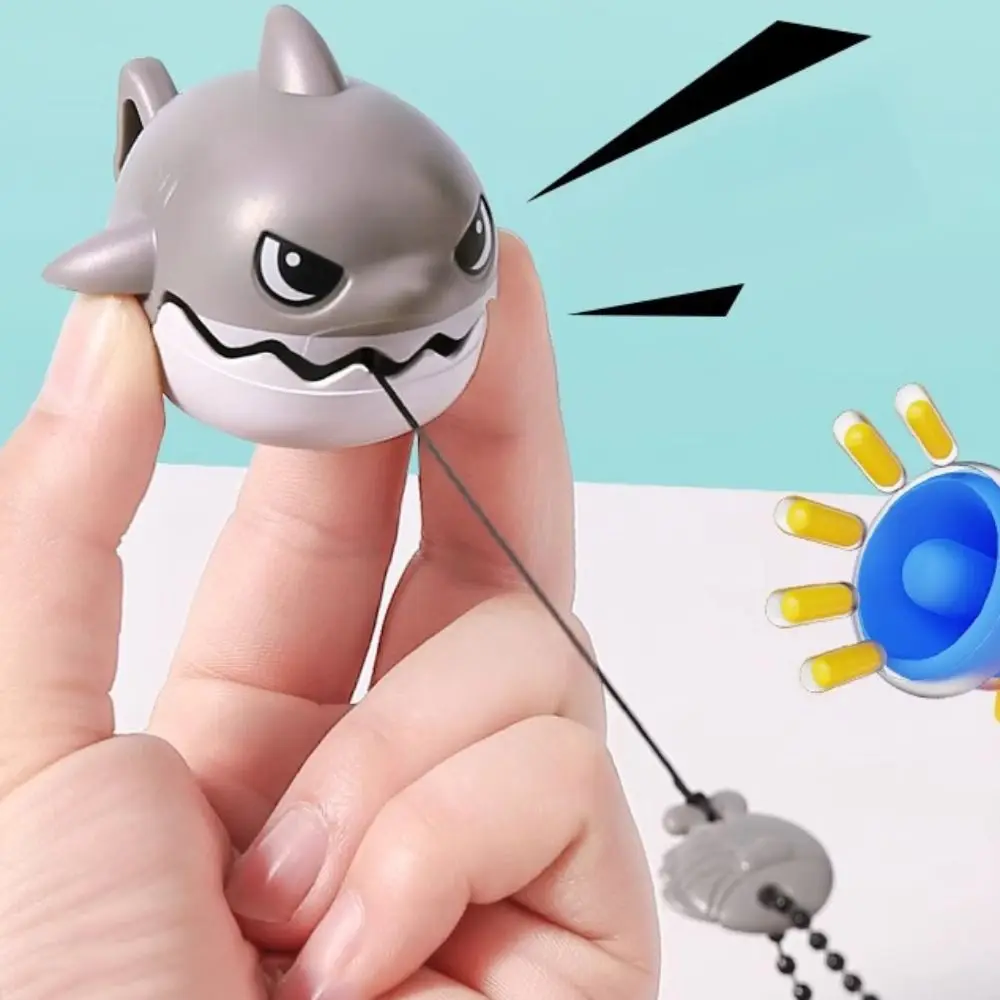 Shrink Rope Shark Doll Nibbling Shark Keychain Pull Line Cartoon Cartoon Shark Pendant Cute Plastic Nibbling Shark Keyring