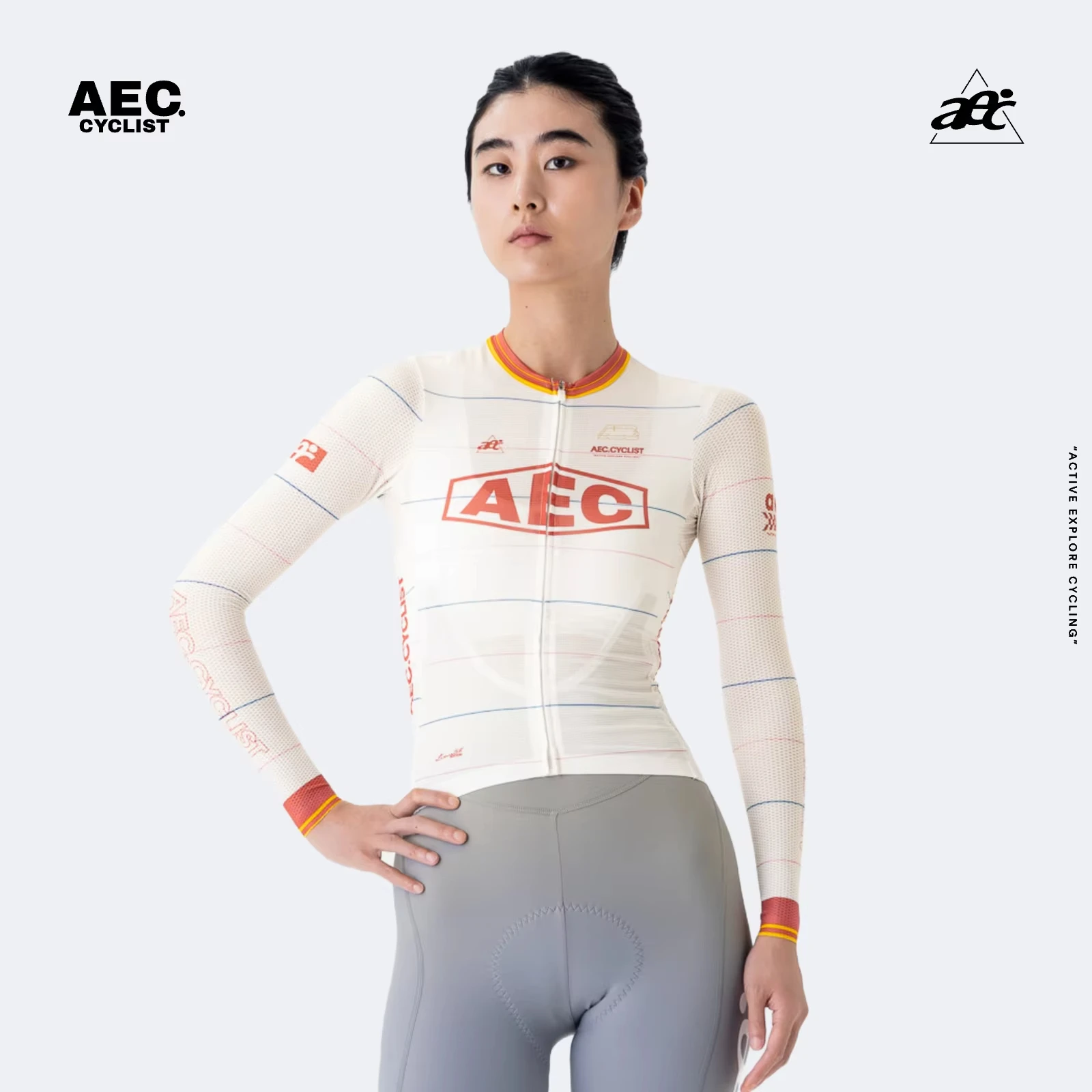 

AEC Women's Cycling Jersey 2026 Spring Summer Breathable Cycling Shirts Maillot Ciclismo Road Bike Clothing Parallel Line Series