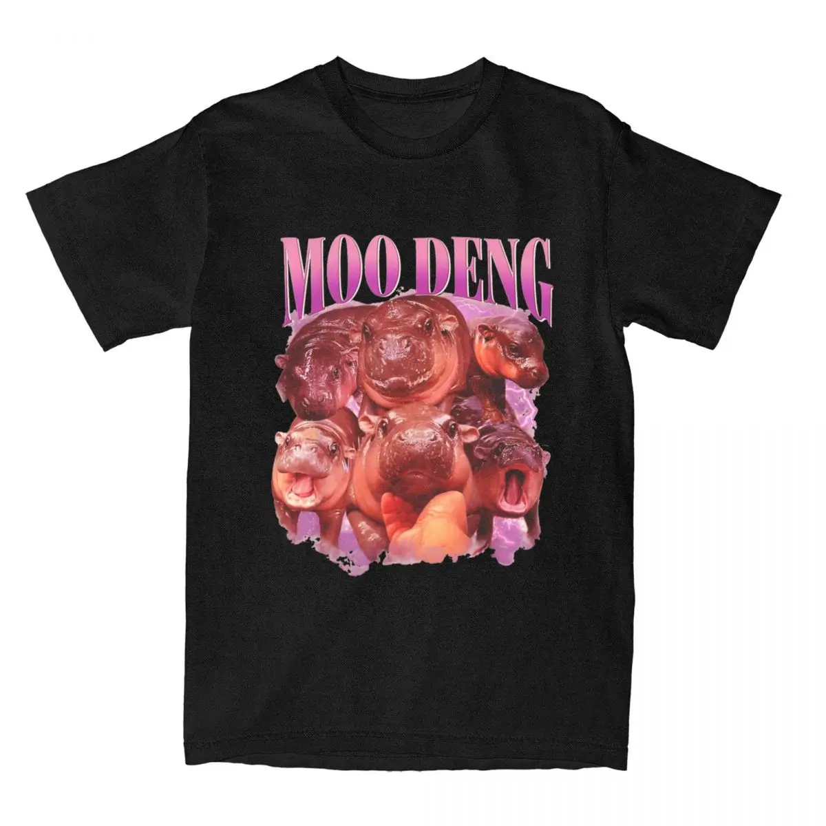 

Moo Deng Baby Pygmy Hippo T Shirt Cute Animal Hipster T-Shirts Short Sleeve Streetwear Tshirt Summer 100 Cotton O Neck Top Tees
