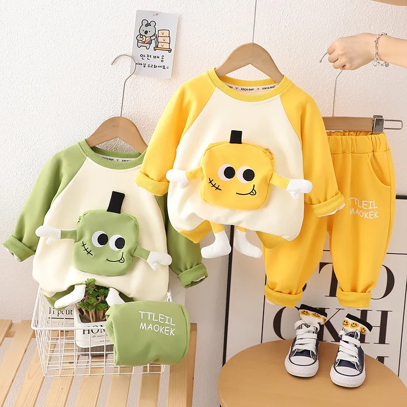 Baby Boys Clothing Set Spring Autumn Sport Suits for Kids Cartoon 3D Pocket Sweatshirts Pants 2Pcs Tracksuits for Boy Outfits