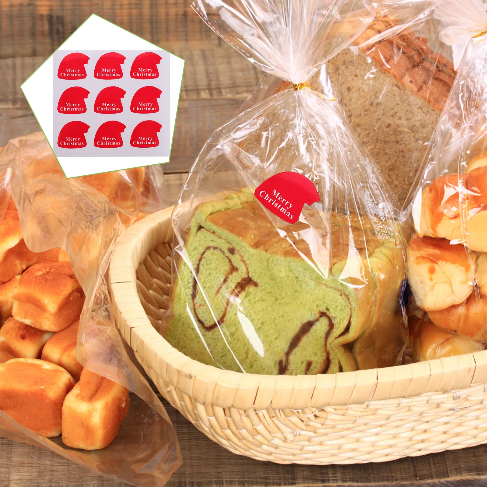 

20 листов рождественской шляпы, наклейки с печатью, прочная клейкая самоклеящаяся этикетка для подарочной упаковки, украшения «сделай сам», уплотнительные наклейки