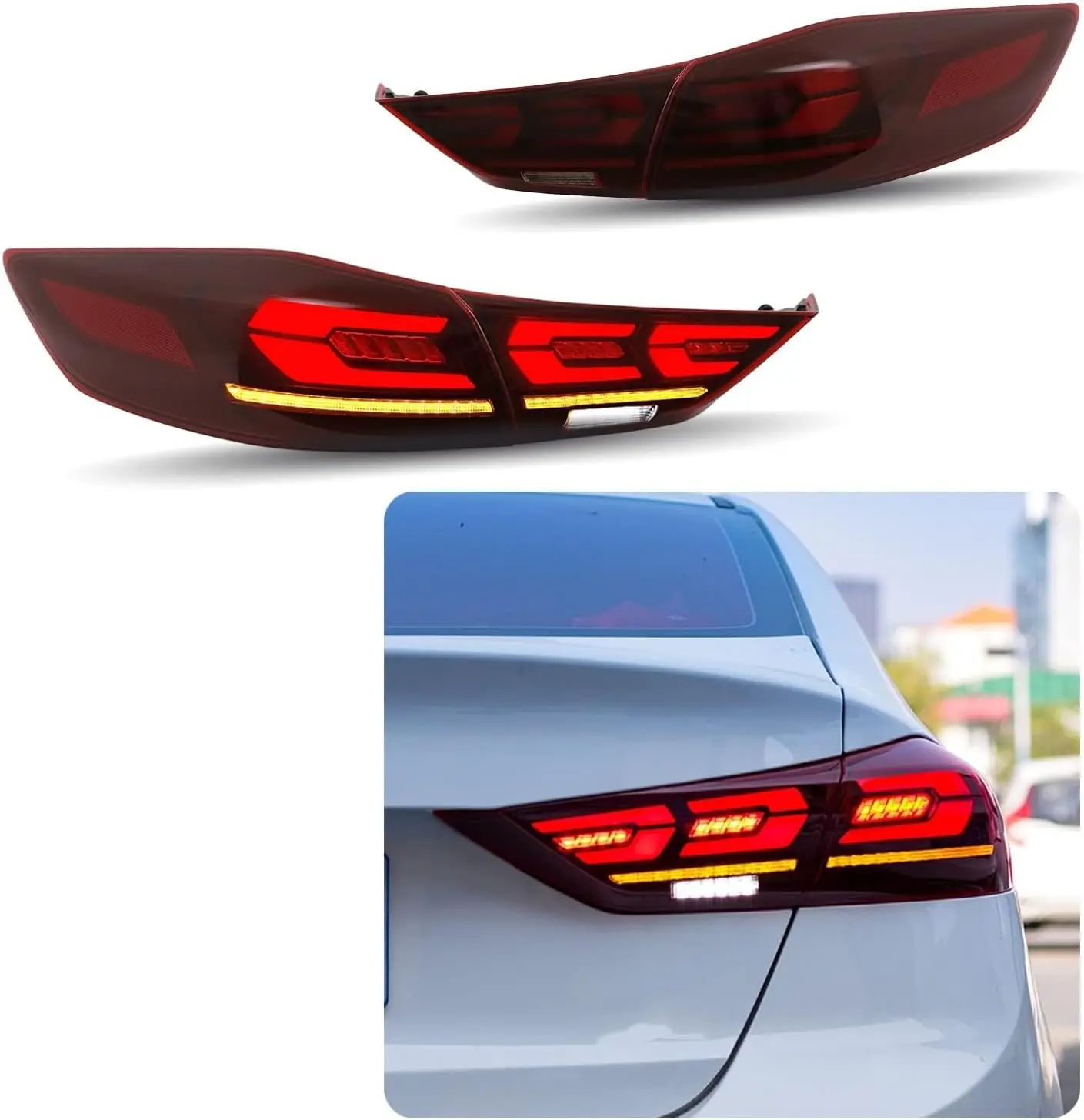 LED Tail Lights For Hyundai Elantra 2017 2018 With Sequential Turn Signal DRL Start Up Animation Rear Lamp Assemb