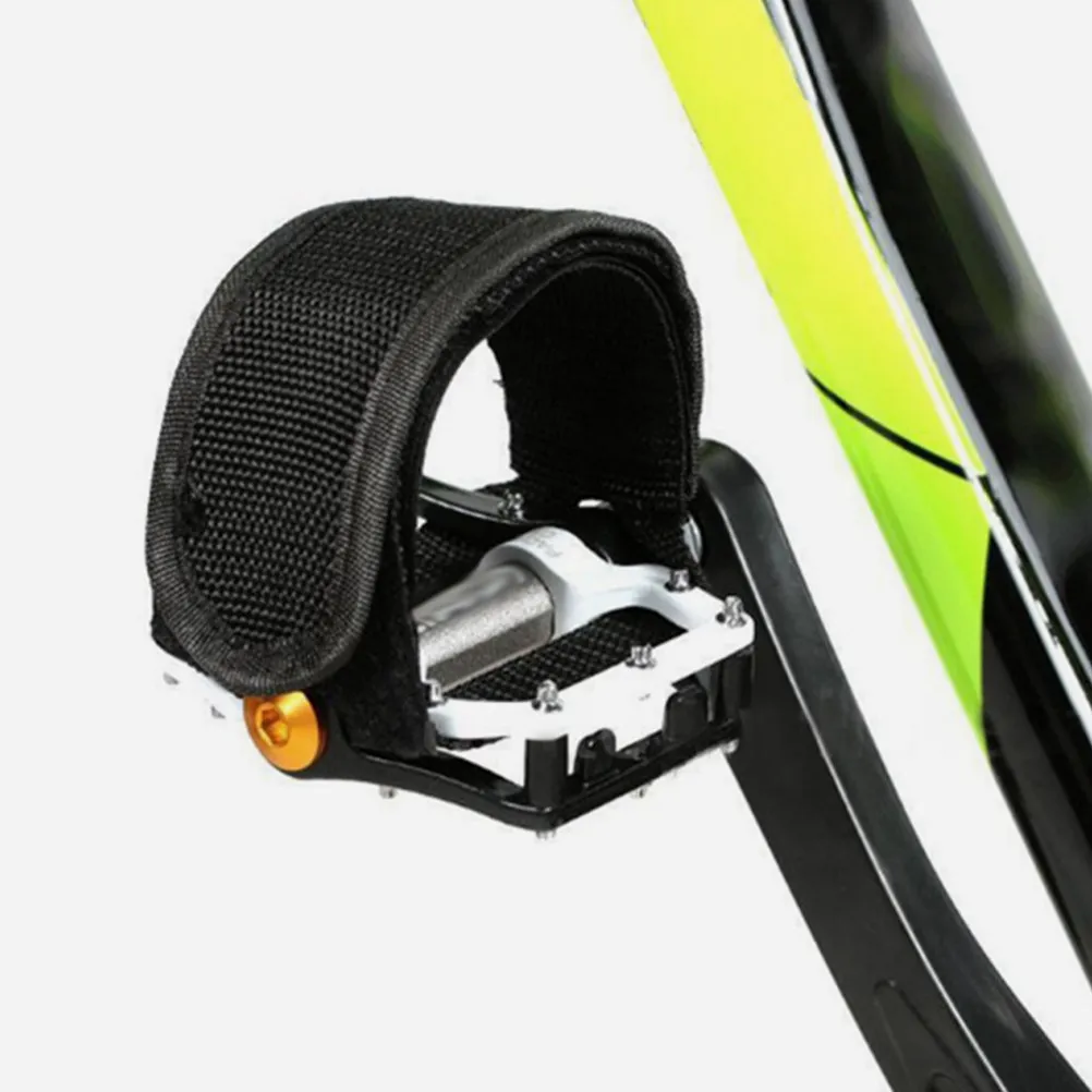 

2Pairs Adjustable Bike Pedal Straps Toe Cages Anti-Slip Footrest Straps for Road Fixed Gear Exercise Bike Train Pedals Strap