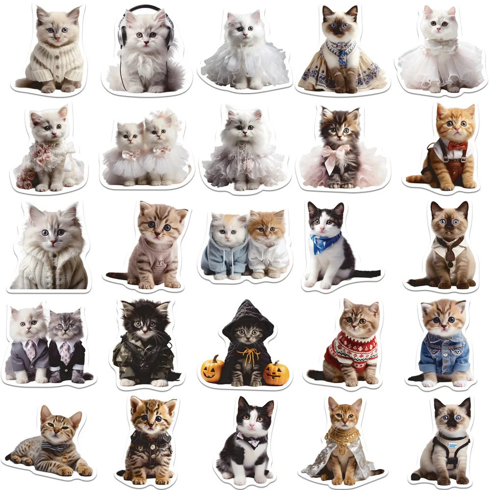 10/50PCS Kawaii cat Stickers Cartoon decalcomanie bagagli decorativi Laptop Phone Fridge Scrapbook Sticker Kids Graffiti Toys Gift