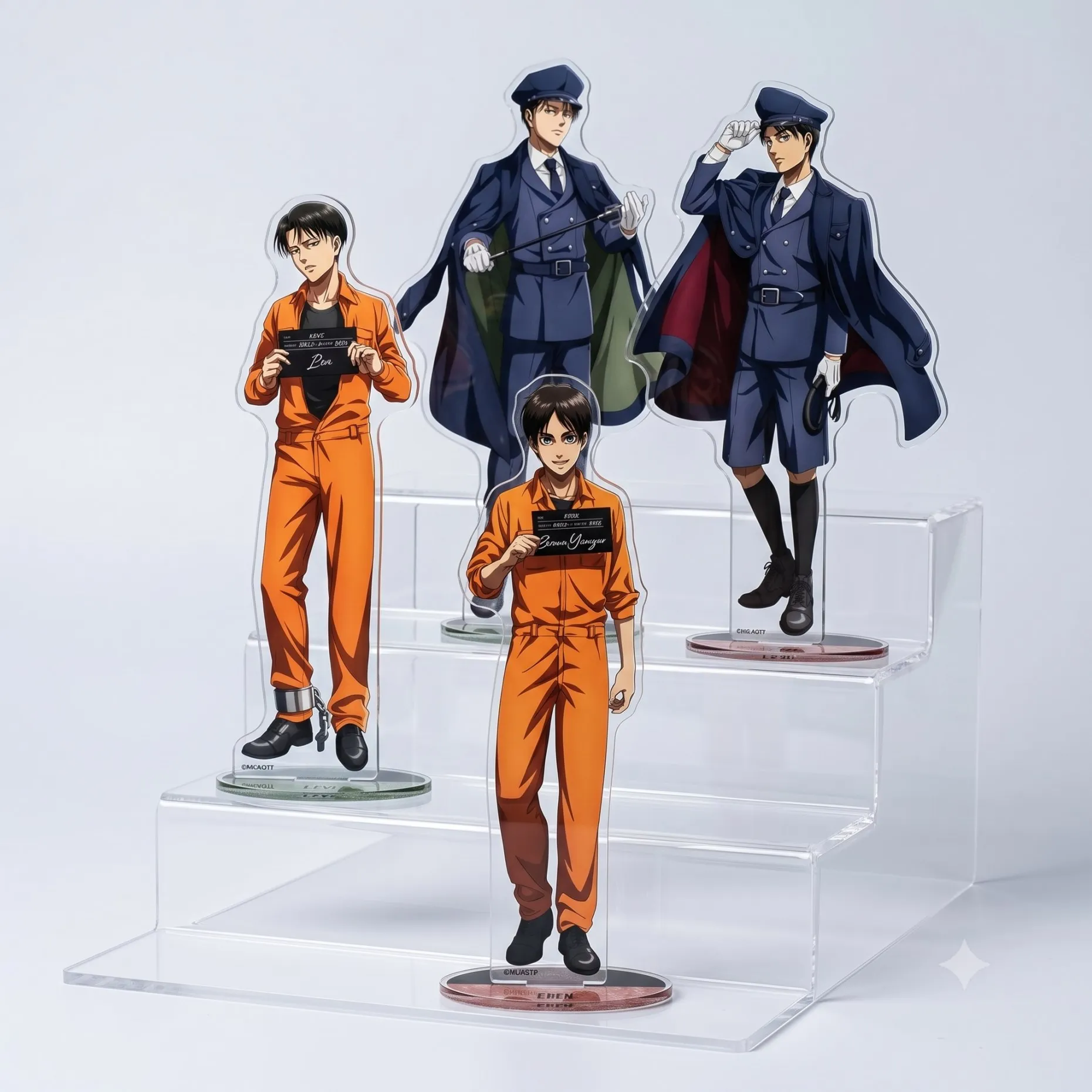 Anime Figure Attack on Titan AOT Erwin Hanji Acrylic Stand 15cm Eren Levi Desk Plate Keychain Ornament Horse Riding Souvenir