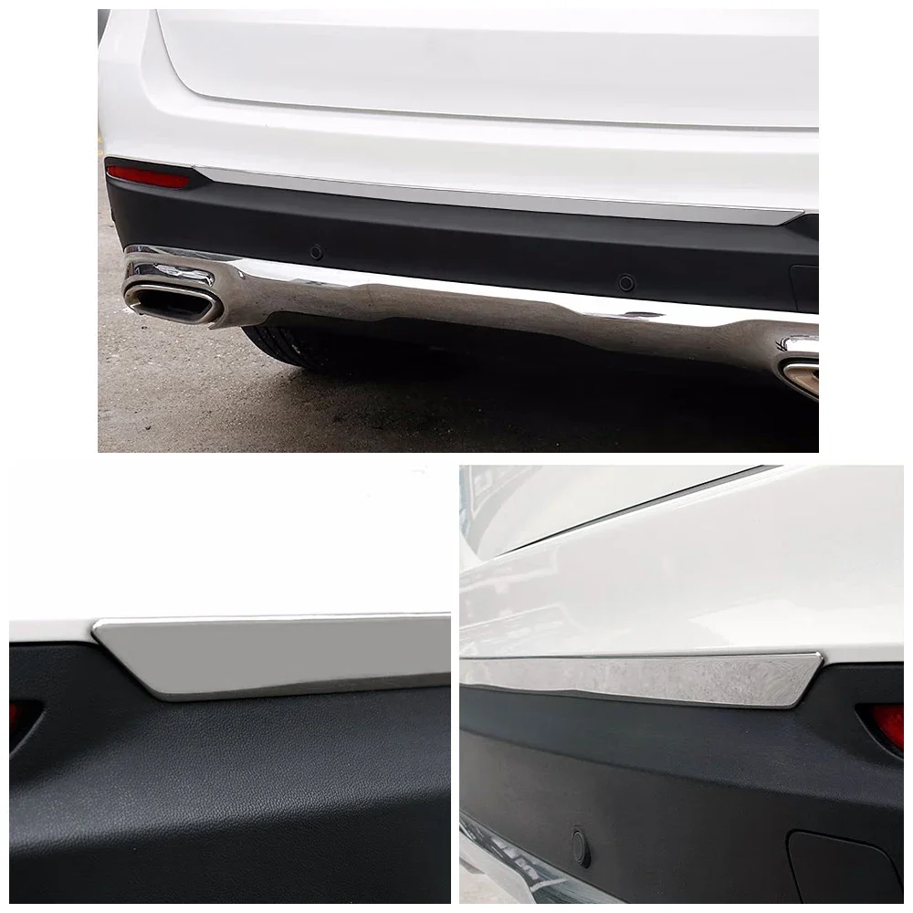 For Mercedes Benz GLC Class GLC220 250 300 350 X253 2015 2021 Car Rear Bumper Strip Garnish Decorate Trim Chrome Sequin Sticker