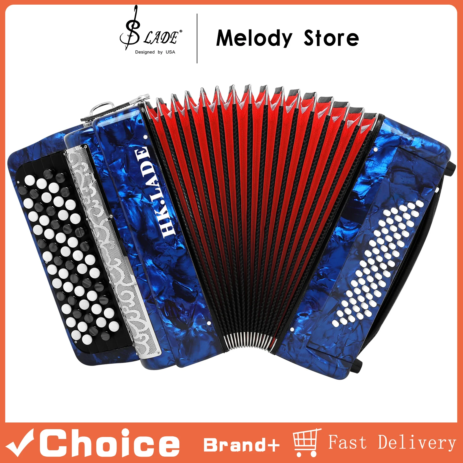 

Аккордеон AH-240, 62 клавиши, 60 басов, синий, профессиональный, с аксессуарами