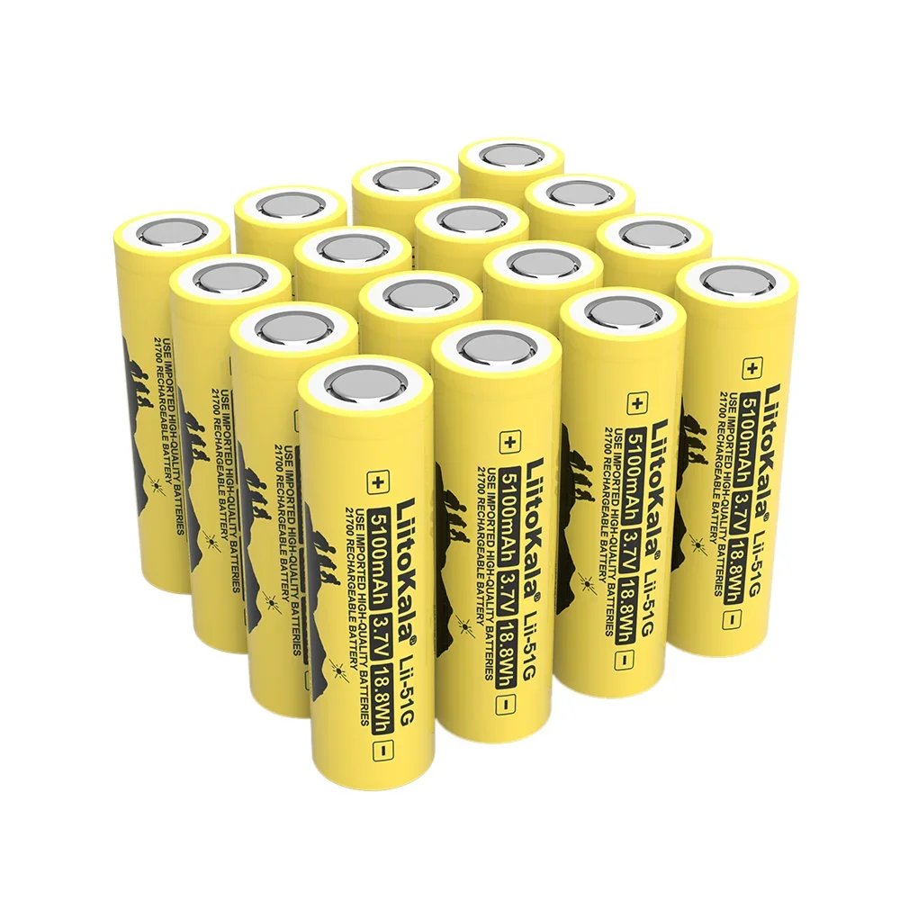 LiitoKala Lii-51G 21700 3.7V 5100mAh High-capacity Lithium ion Battery DIY 24v 36v 48v 60v Rechargeable batteries pack