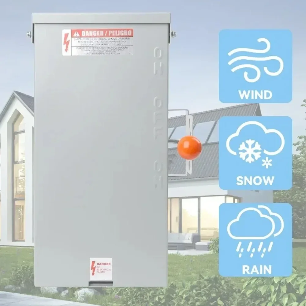 

Модернизированный переключатель для генератора 100А (2026 г.), 24000 Вт, универсальный двухпозиционный предохранительный выключатель, 120/240 В