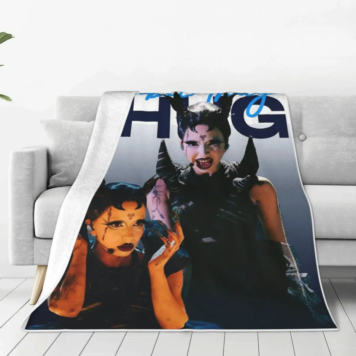 Bambie Thug Doomsday Blue 2024 Song Concert Merchandise Blanket Fleece Bedding Throw Blankets Relax Warm for Travel Rug Piece