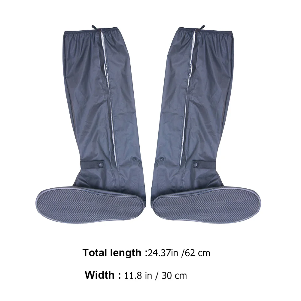1 Pair Waterproof Rain Boots Thickened Reusable Non-Slip Overshoes For Outdoor Travel Rainproof Shoe Covers Portable Protective
