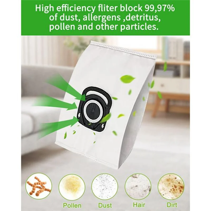 16 قطعة كيس ورقي للغبار لتيفال روينتا X-Plorer Serie 75S RR8577WH / 75S + RG8597W استبدال أجزاء كيس لجميع الغبار