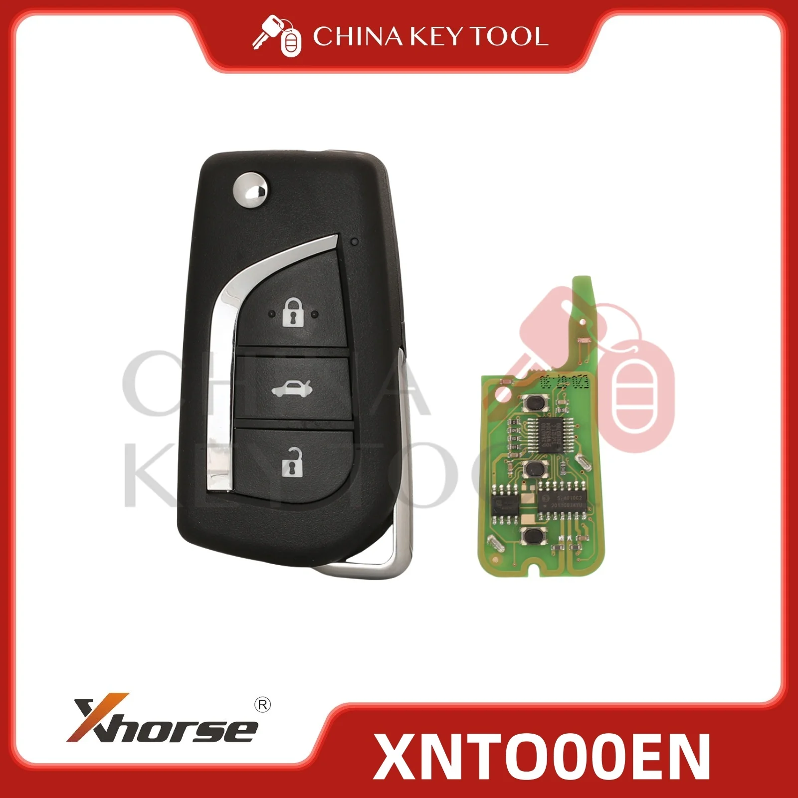 

1PCS Xhorse Wireless Flip Remote Key For Toyota Style 3 Buttons XNTO00EN