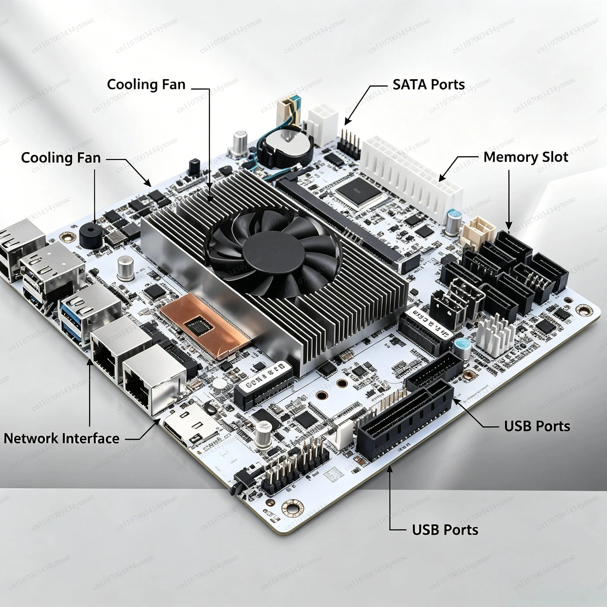 I5‑8265UES 8‑Bay NAS Motherboard, 8 SATA Ports Dual M.2 Slots, Support DDR4 RAM For Home Storage Server Build