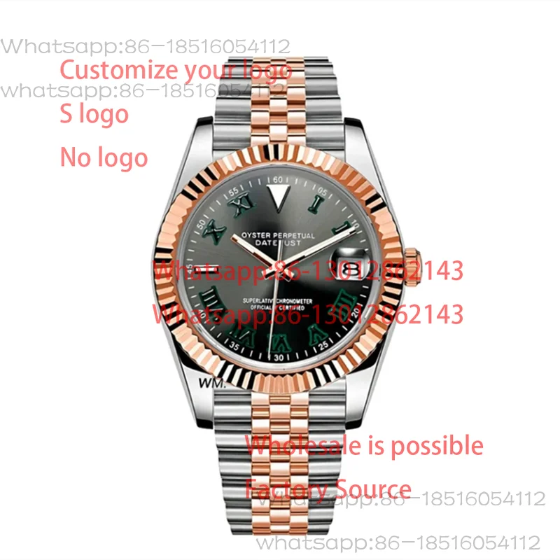 

WATCH MOD JUST WIMBLEDON | SILVER ROSE GOLD TWO-TONE NH35 MOVEMENT 39/36mm Automatic Mechanical Watch Sapphire
