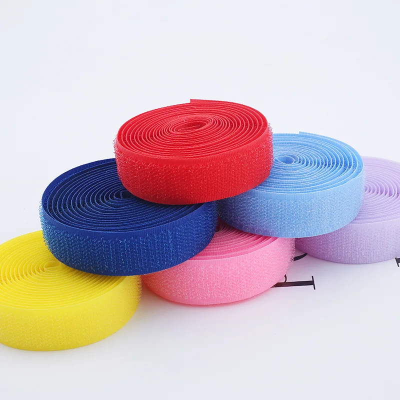 1 M/Pair 2cm de largura colorida Gancho e Loop Fastener Tape Auto Adhesive Vestuário Shoes Hat Bag Acessórios de costura DIY Craft No Glue