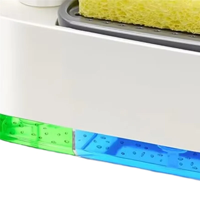 

ABMS-Двойной набор дозаторов мыла для рук и посуды с держателем губки, дозатор насоса на столешнице для кухонной мойки