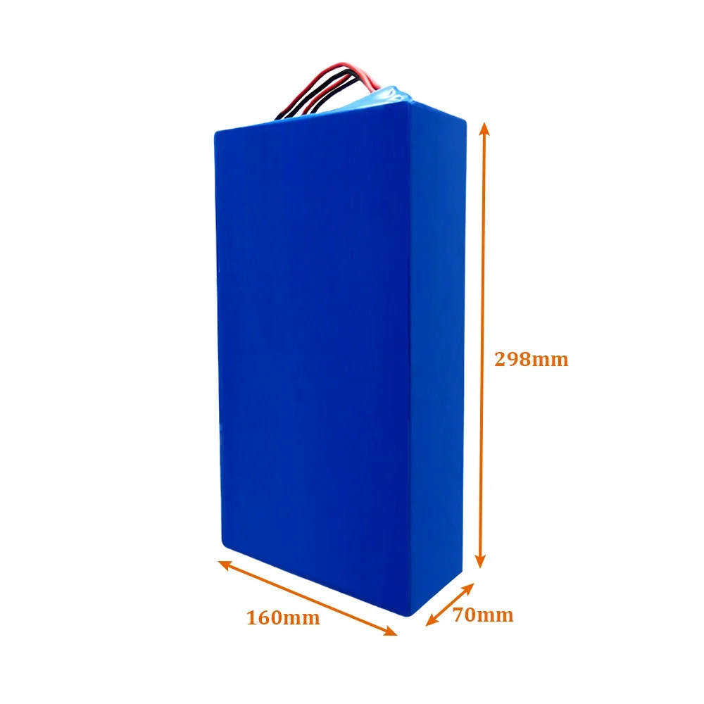 16S8P 60V 30000mAh Rechargeable Lithium Battery Pack 30A for 1000W 1500W 2000W High-power Li-ion Batteries with BMS