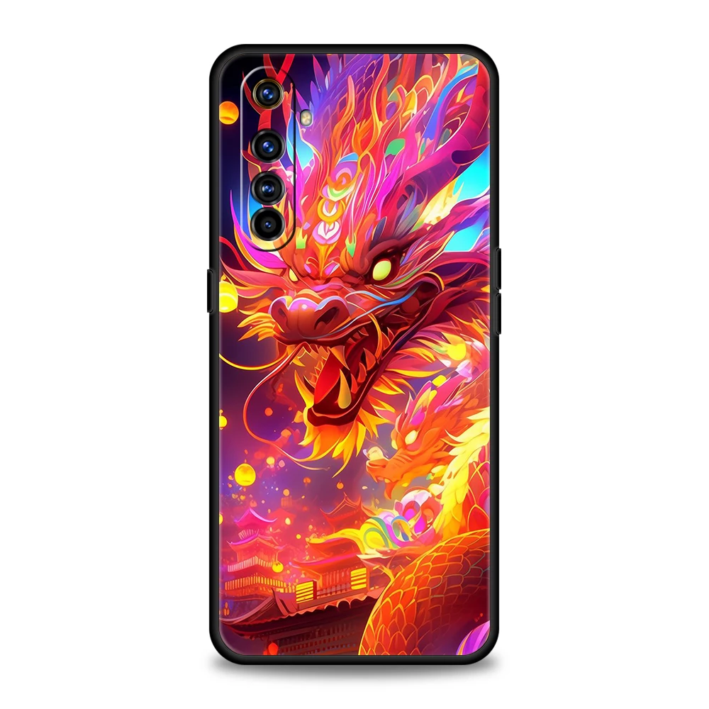 Cartoon Dragon Phone Case for Oppo A17 A12 A57 A74 A16 Find X5 X6 A52 A53 A54 A15 Reno 6 Z 7 Pro A9 2020 5G Silicone Shell Capas