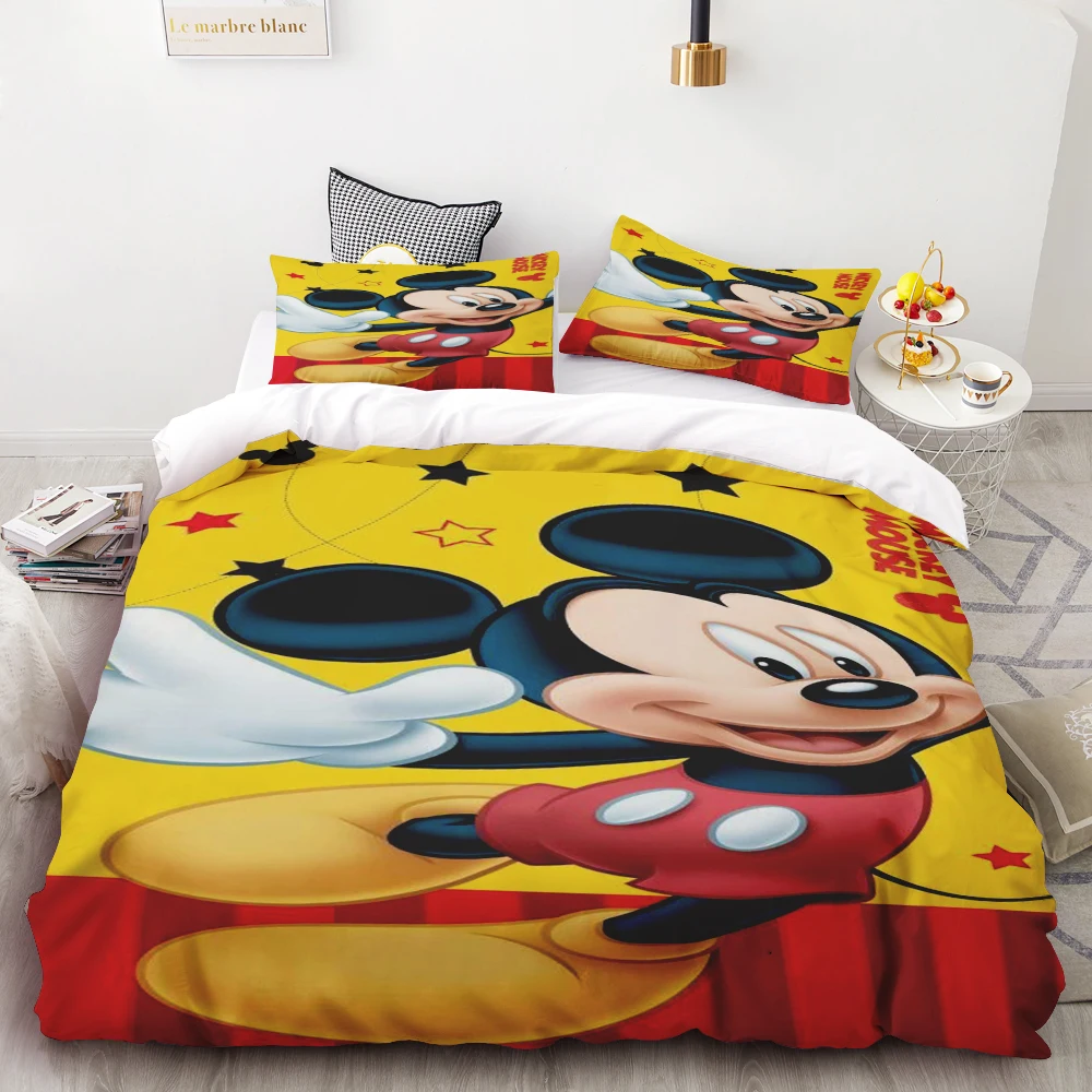

Mickey Minnie Mouse Cartoon Quilt Cover Cute Printed Children Soft Breathable Bedding Custom Made Home Baby Bedroom Comforter