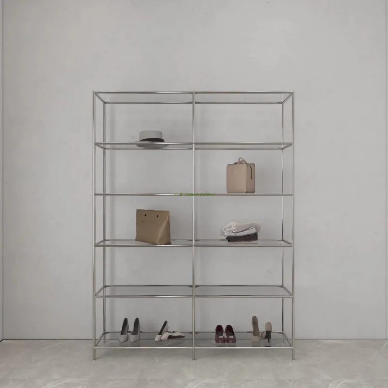 Used glass shelves, cosmetics shelves, handmade products, shoes and bags, display cabinets, multi-layer stainless steel, commerc