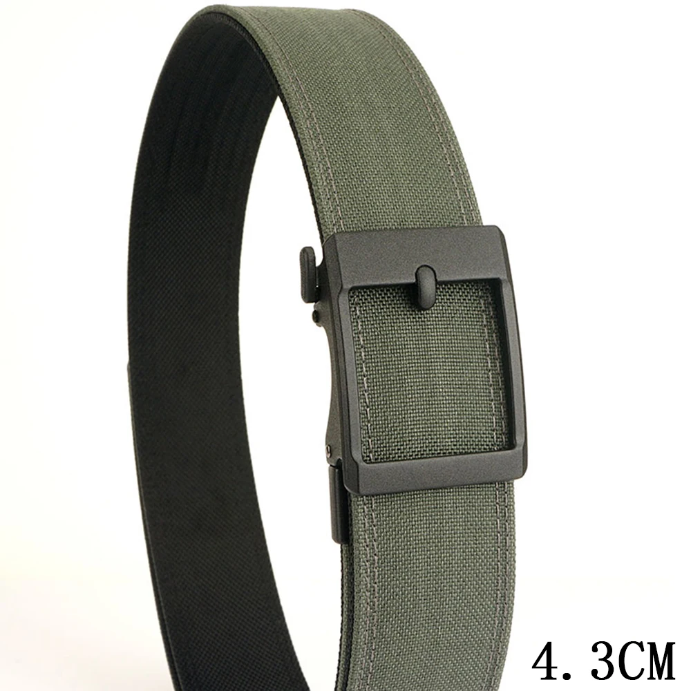 

TUSHI 4,3 см военный тактический ремень для мужчин, металлическая автоматическая пряжка, толстый нейлон, уличный охотничий ремень IPSC, повседневный мужской ремень