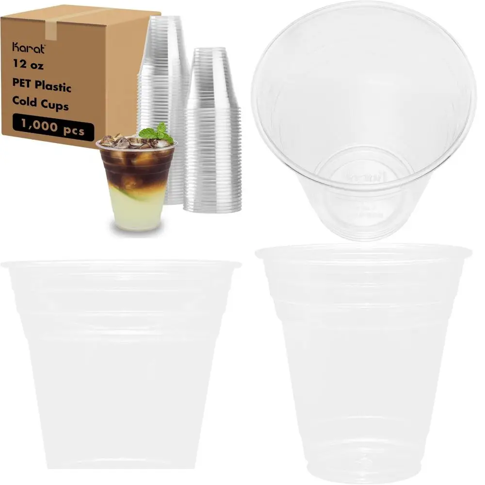 

Прозрачные пластиковые холодные стаканчики на 12 унций, одноразовые для холодного кофе, смузи, коктейлей и воды, диаметр 98 мм, идеально подходят для сервировки напитка