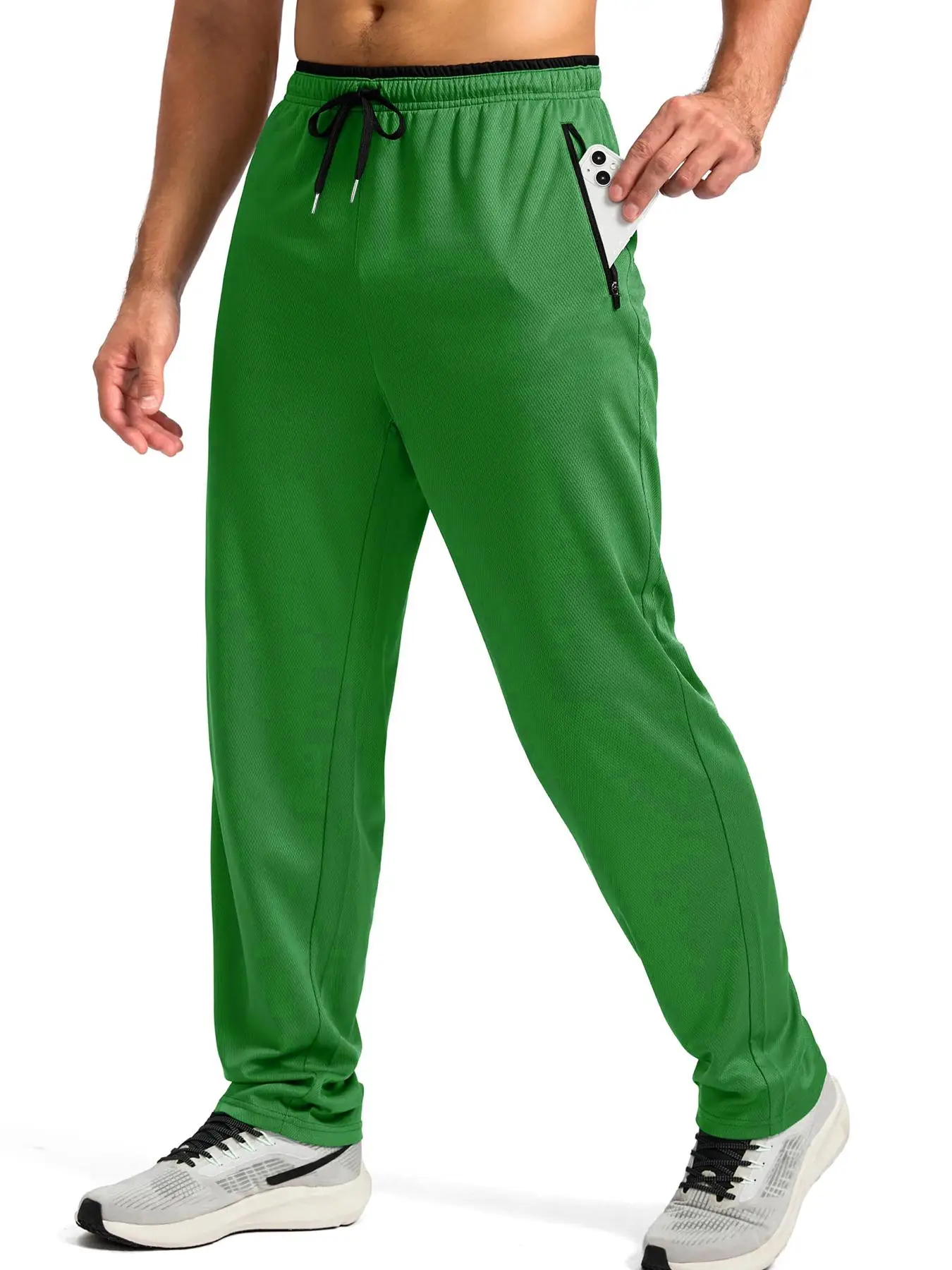 

Мужские быстросохнущие дышащие легкие спортивные брюки с эластичной резинкой на талии и карманами на молнии для тренажерного зала, повседневного фитнеса, бега, пешего туризма