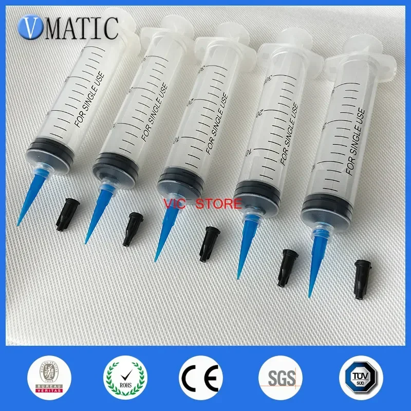 Free Shipping Non Sterilized 6 Pcs Liquid Plastic Syringes 30Ml/Cc + 22 Gauge Glue Dispensing Needle And Syringe Stopper