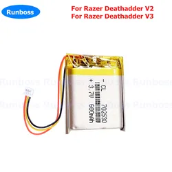 Replacement Wireless Mouse Battery 600mAh For Razer Deathadder V2 V2X /V3 / V3 Pro RZ01-0463