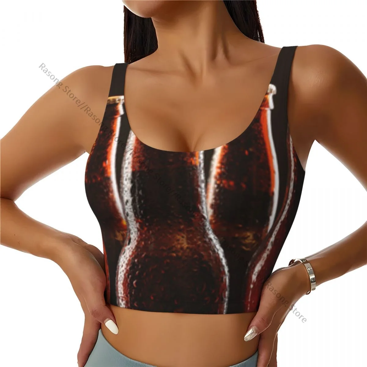 Sports Bra Women Running Yoga Clothes Vest Floating Bubbles Of Beer Gathering Fitness Vest