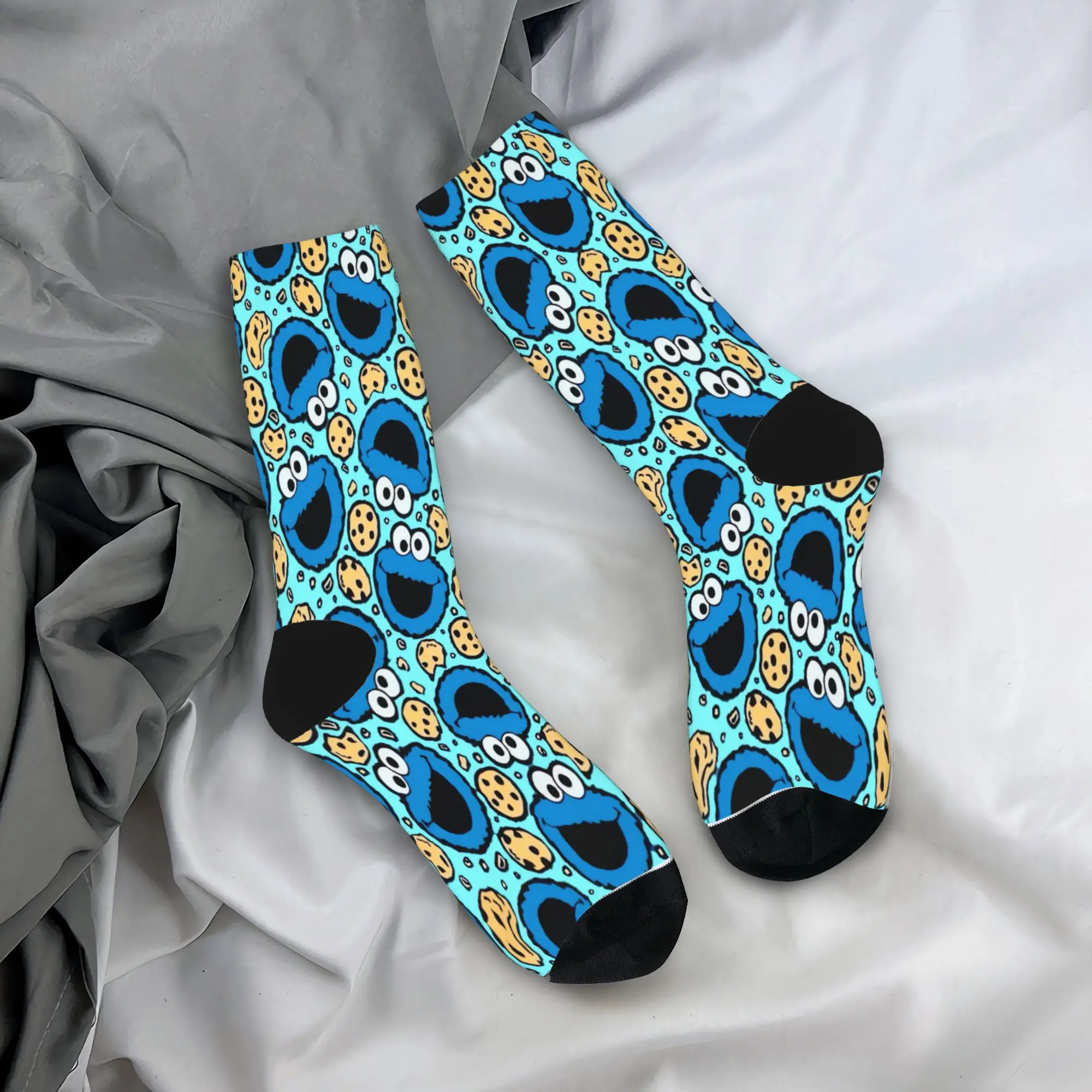 Cookies Monsters Stockings  Gothic Socks Men Medium Soft Socks Spring Running Sports Printed Anti Sweat Socks Gift