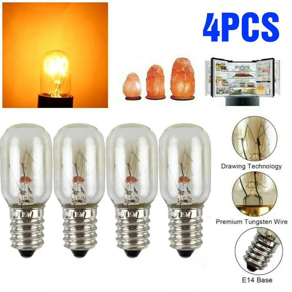 1/4/8PCS E14 Salt Lamp Globe Bulb 15W AC220V-240V Vintage Incandescent Bulbs Refrigerator Oven Light Bulbs Replacement