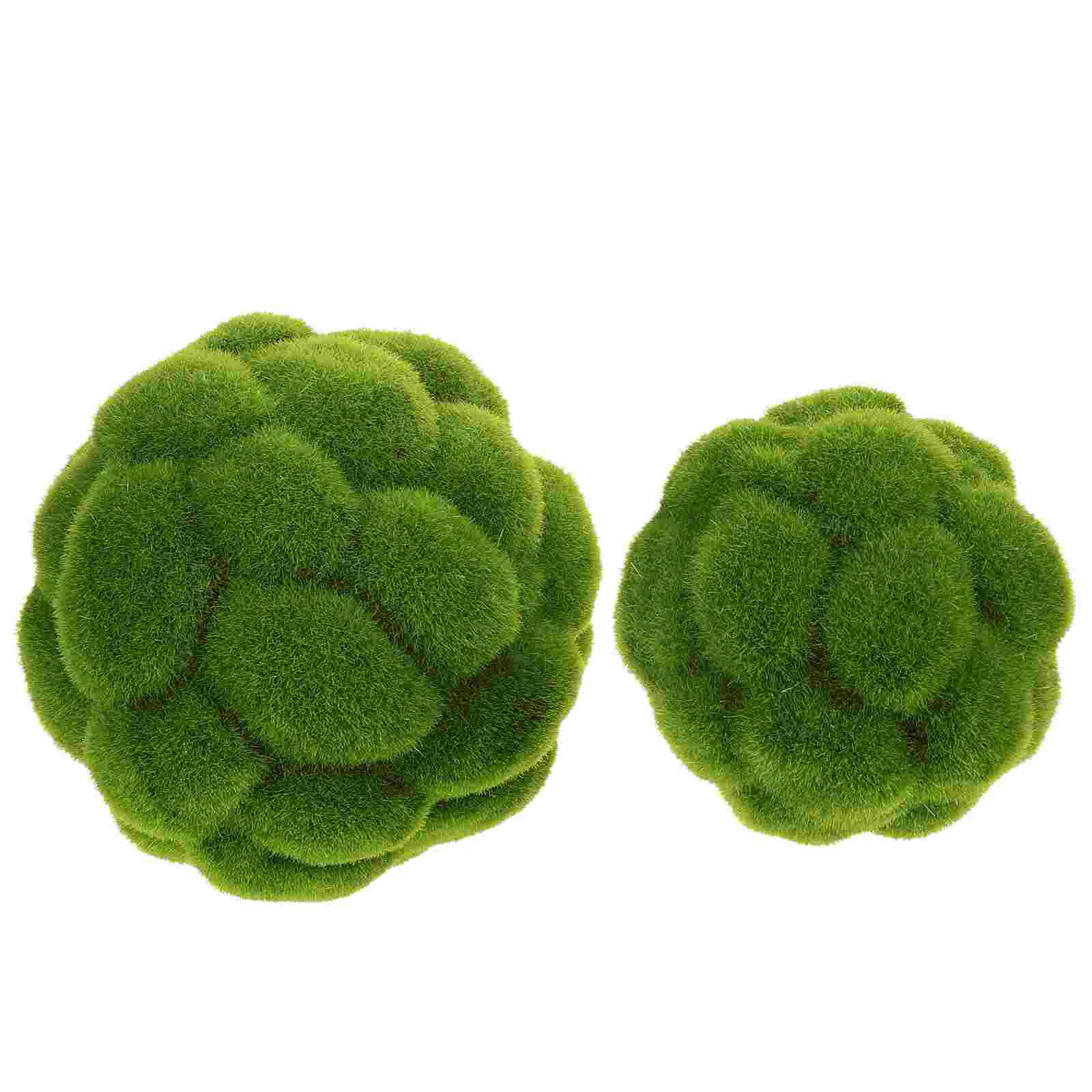 2 Pcs Outdoor Artificial Plants Simulated Moss Decorative Ornament Preserved Bulk 10cm Fake Topiary