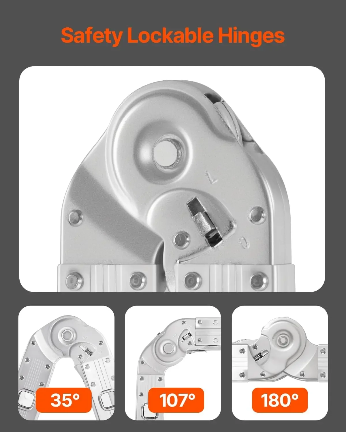 7-in-1 Tall Extension Step Ladder, A Frame 5 Step Telescoping Ladder, 19ft Reach Height Heavy Duty Adjustable Ladder