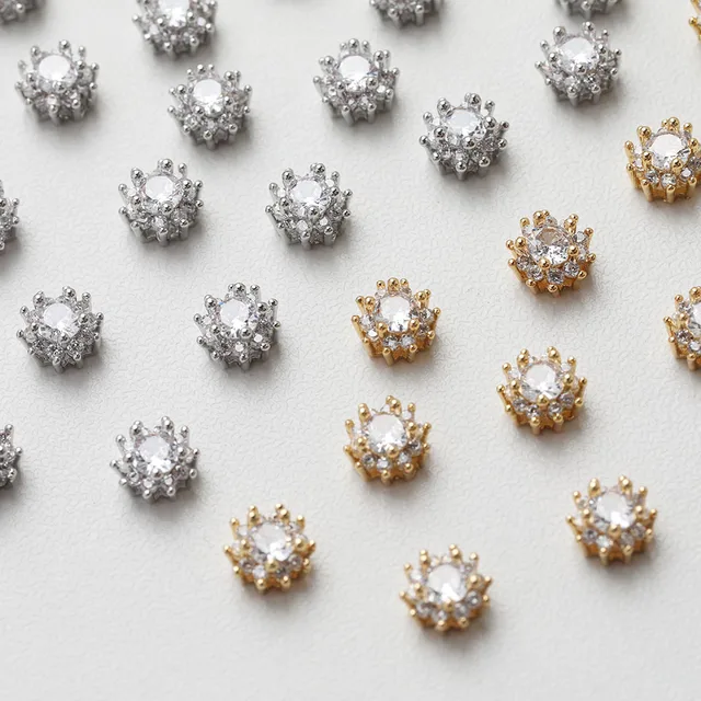 4 szt. 14K pozłacane słonecznik inkrustowane cyrkonie koraliki biżuteria mosiężna DIY materiały do rękodzieła bransoletka ręcznie robione ustalenia akcesoria