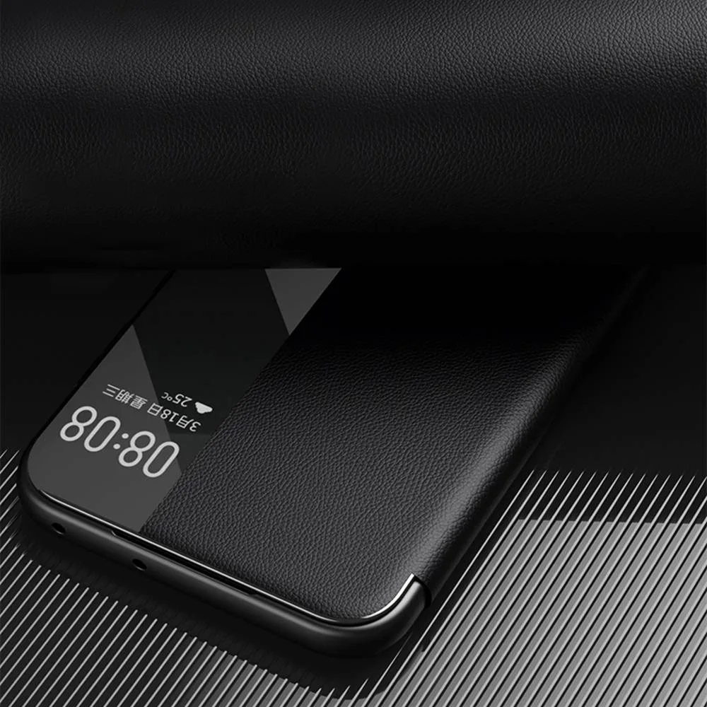 Genuine Leather Case For Huawei Pura 70 Ultra Case Pura 70 Pro Plus Intelligent Window View Cover For Huawei Pura70 Protector