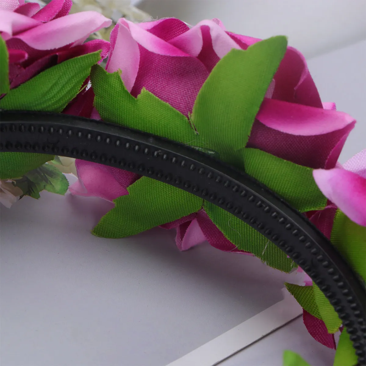1Pcs Rose Headband Dark Pink Elegant Simulation Flower Hair Band Creative 3D Rose Headwrap for Wedding Photography Party Hair