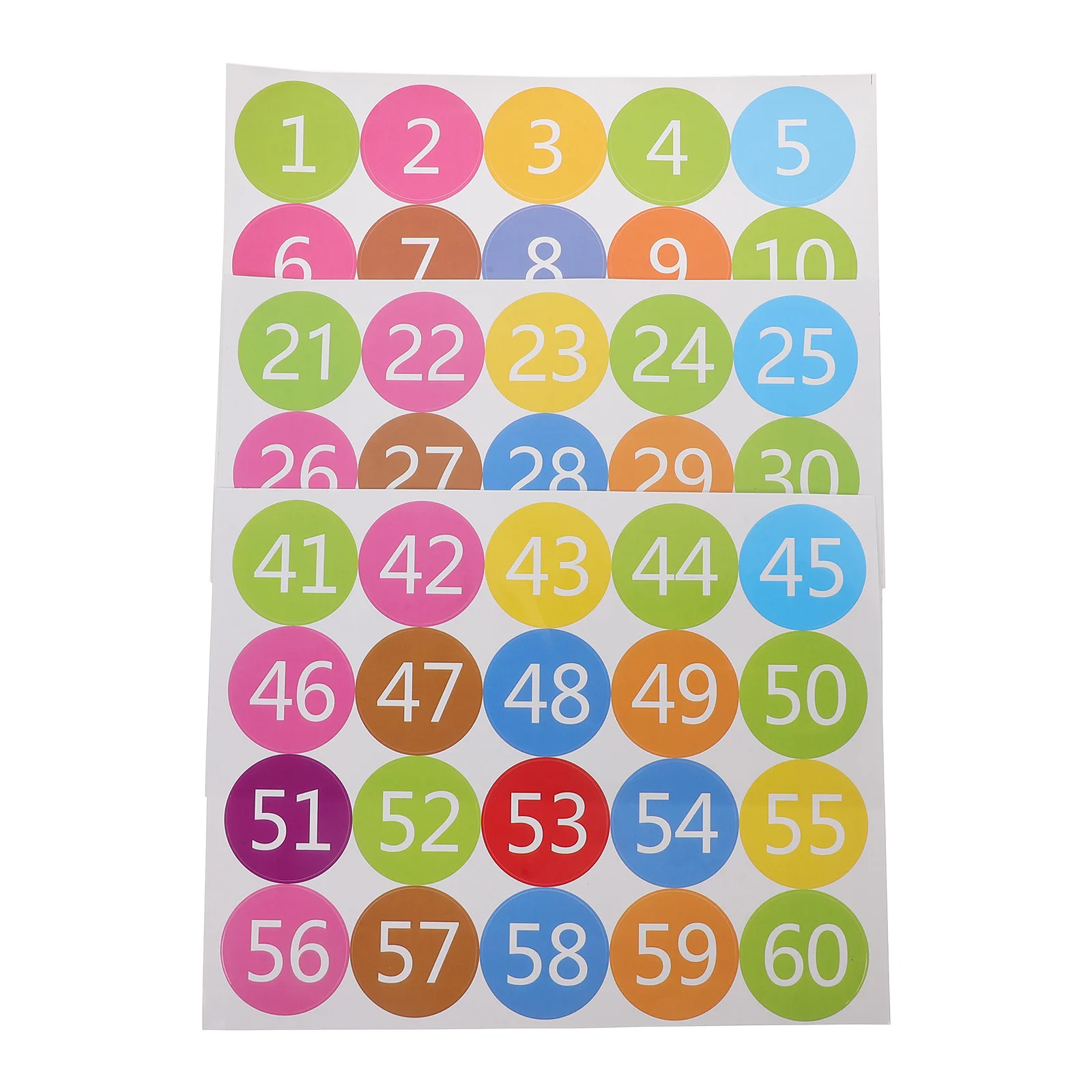 ملصقات أرقام من الفينيل مستديرة ملونة ذاتية اللصق لأرضية الفصول الدراسية وتخطيط البقع وملحقات مخطط التاريخ