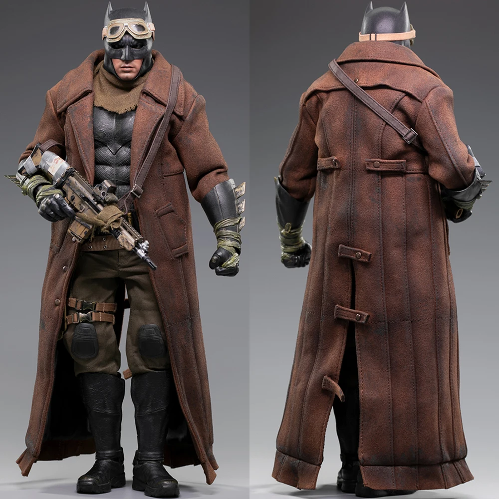 

TOPO TP001 1/6 Bat Hero Desert Leather Coat Scarf Gun Belt Clothes Accessories Model Fit 12'' Male Soldier Action Body Hobby