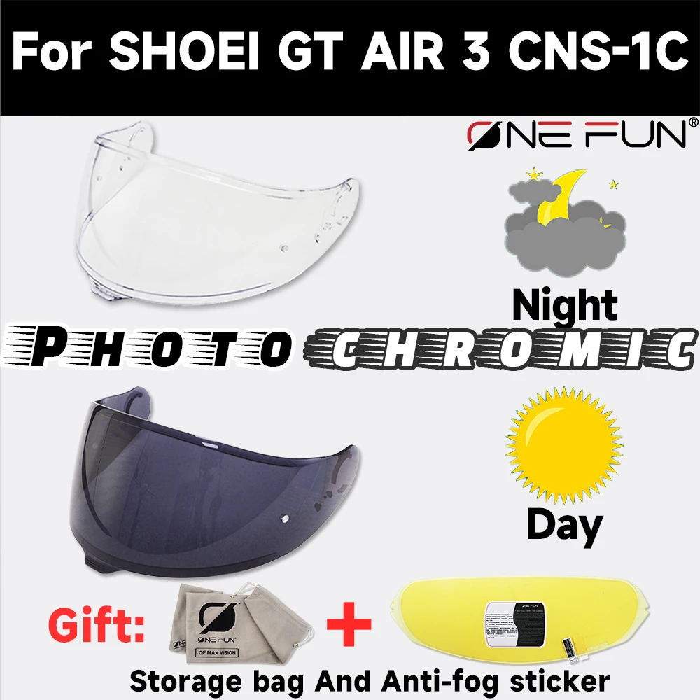 

Photochromic Helmet visor Replacement for GT AIR 3 CNS-1C Scratch-resistant,Uv-Protected,Quick installation