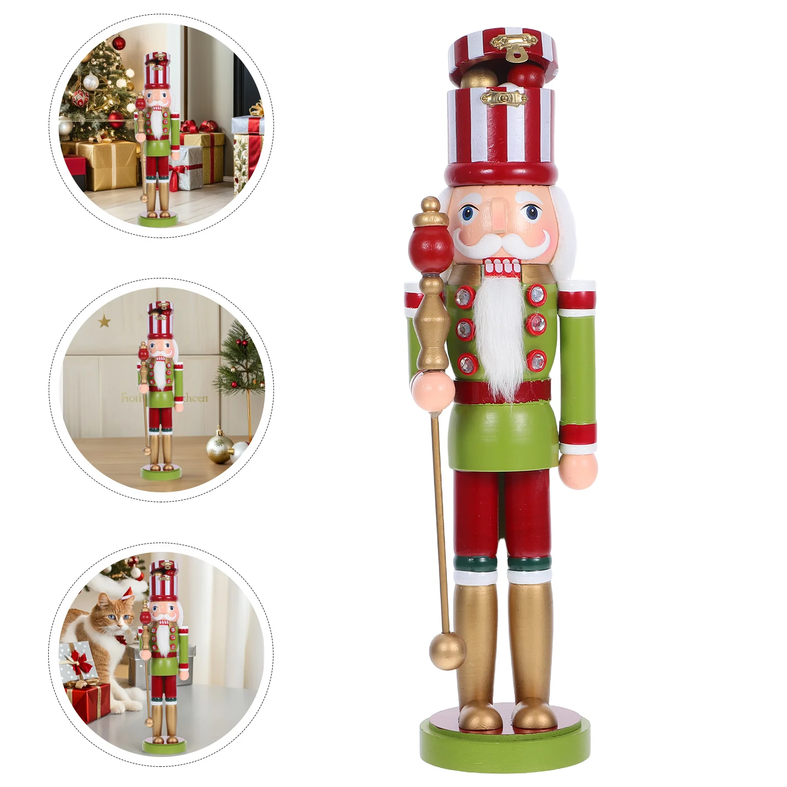 

Christmas Nutcracker Soldier Wooden Ornament Hand Painted Traditional Holiday Table Decoration Soldier Nutcracker