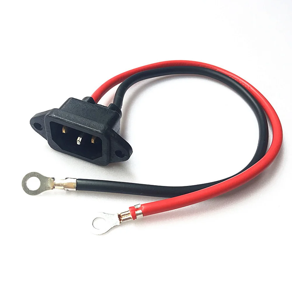 Conector de receptáculo con cable para bicicleta eléctrica, toma de corriente CA de carga de batería, color negro, impermeable, 10A, 250V, C13, C14,